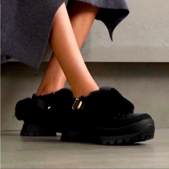 Stella McCartney Black Trace May Alter Croc Fur Clogs Shoes SZ 6/36 - Picture 2 of 9